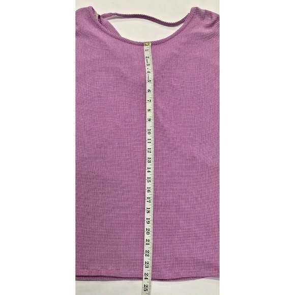 Como Vintage Blouse Pink White Textured Short Sleeve Spandex V Back Size M - Picture 5 of 11